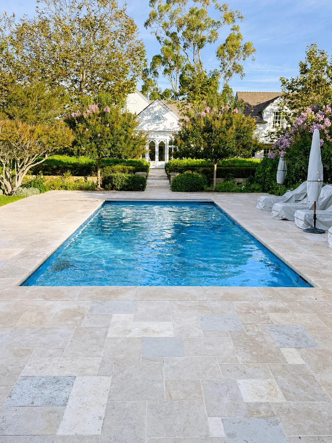 Santa Barbara residential pool and stone deck after service